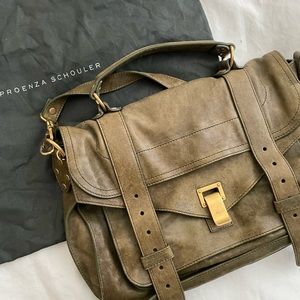 Proenza Schouler PS1 Medium Lambskin Bag | Dark Green